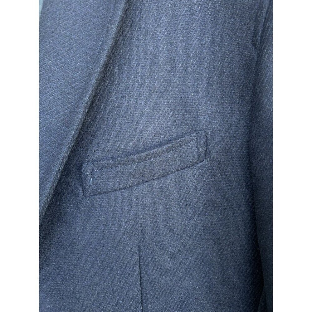 Vane Men's Navy Wool Herringbone 2 Button Blazer Size 44R Fall Winter Classic - Picture 6 of 12
